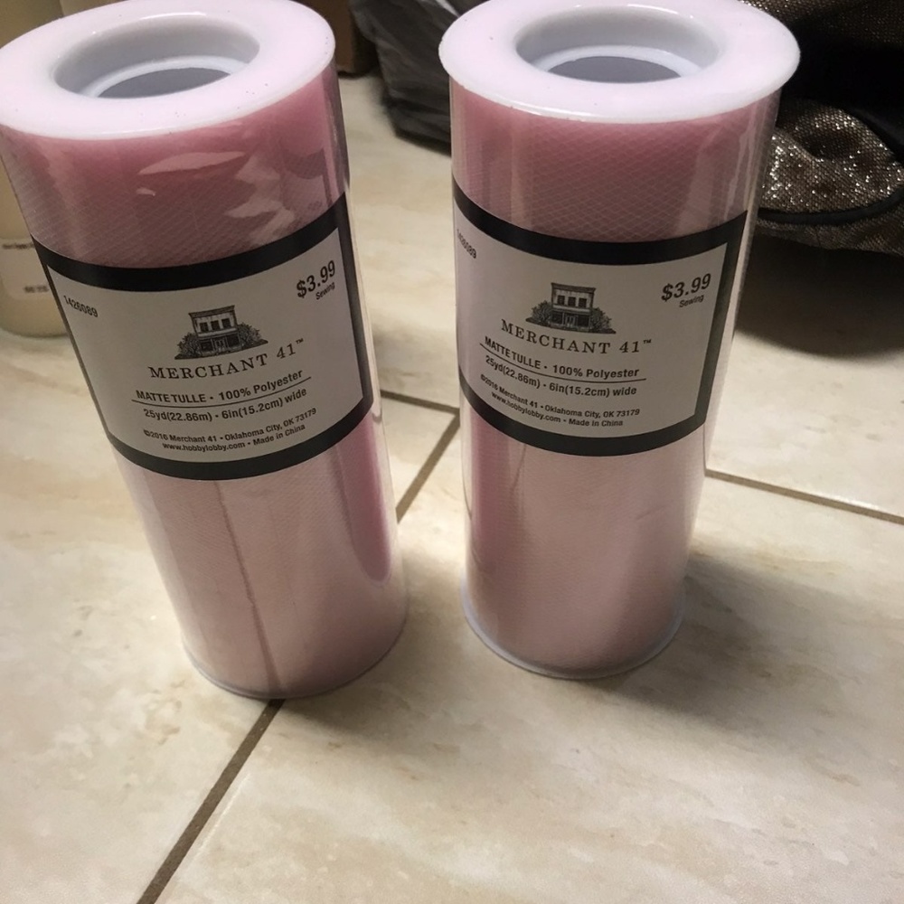 Two 25 yard Pink Tulle